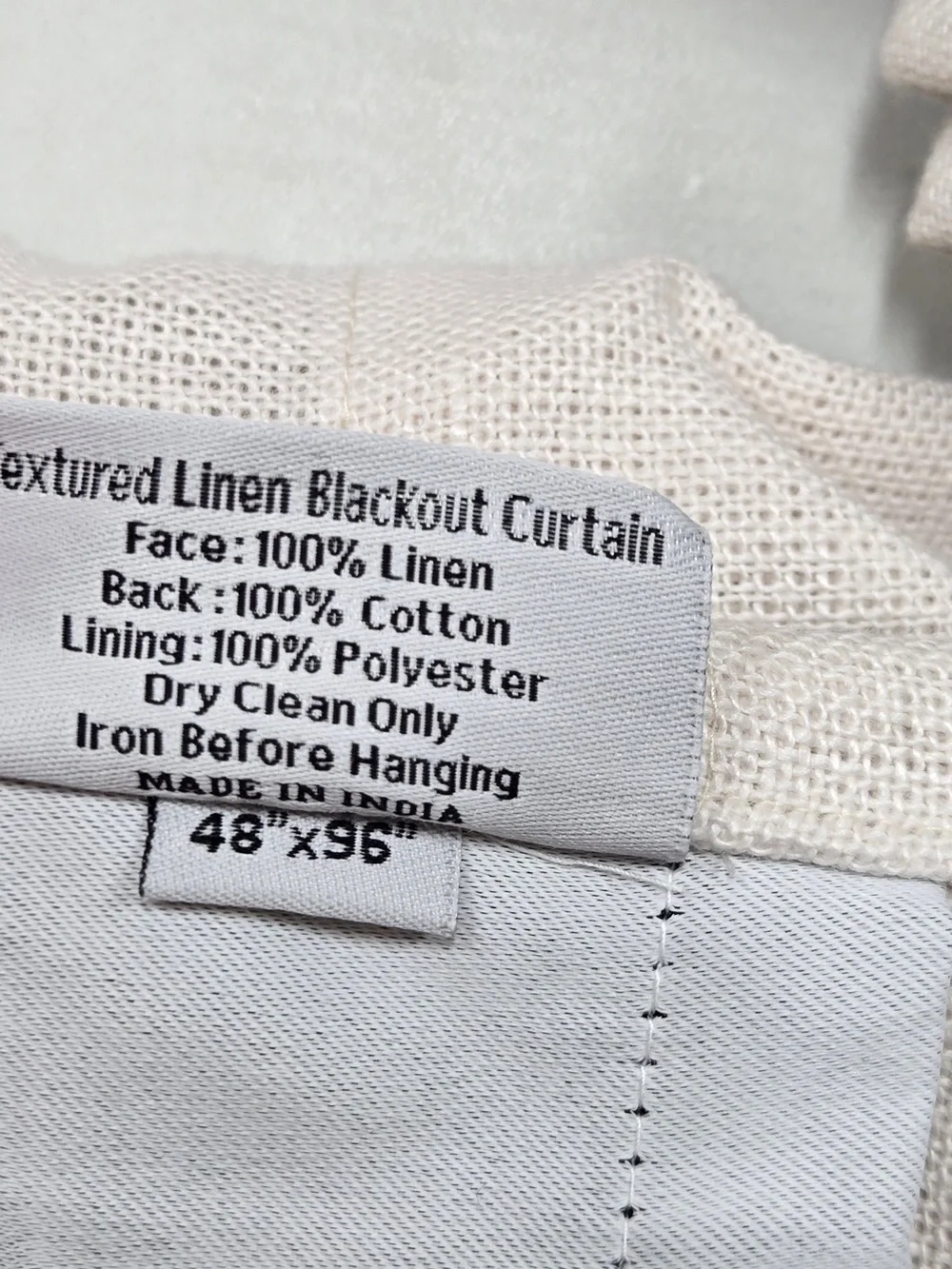 QUINCE Set Of 2 48x96 Heavyweight European Linen Blackout Curtains Sand 0224